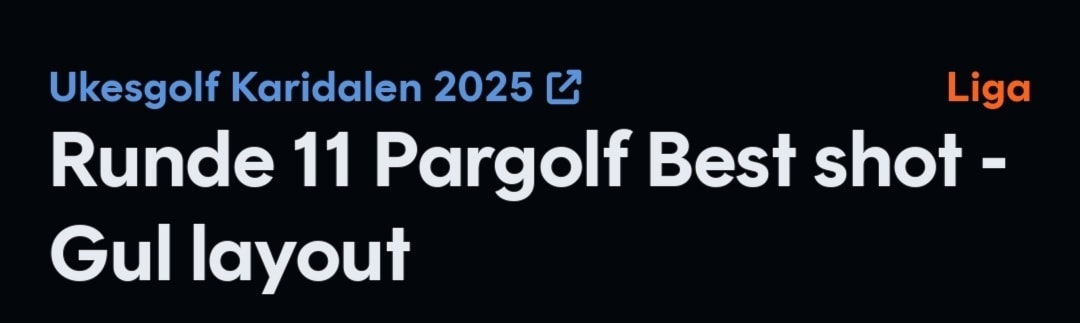 Runde 11 og pargolf best shot